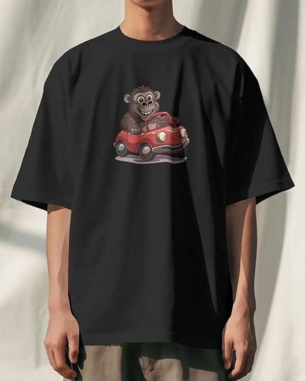 Gorilla In Red Car 1