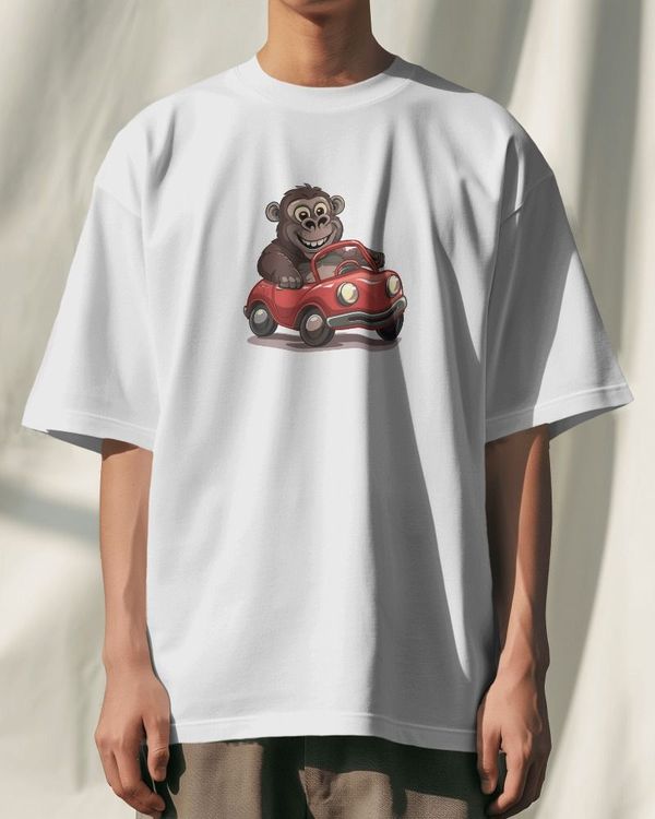 Gorilla In Red Car 1